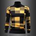 Autumn Winter New Men's High Collar Warm Long Sleeve Sweater Trendy Fashion Casual Knitted Base Shirt 2808_viptrois.com