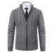 1 Cross-Border Source Vintage Jacquard Stand Collar Sweater Jacket Men Winter New Slim Fit Knitted Top For Youth_viptrois.com