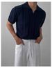 Men's Clothing Summer Hollow Trendy Brand Polo Shirt Loose Solid Color Half Sleeved High Quality Knitted New T Shirt_viptrois.com