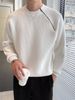 Retro Knit Sweater For Men - Oversized Pullover With 3D Jacquard (M-3XL, Black/White/Gray)"_viptrois.com