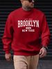 Men's Loose Casual Fashionable New York Letter Pattern Printed Round Neck Long Sleeved Pullover Hoodie For Autumn And Winter_viptrois.com
