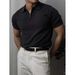 Men's Clothing Factory Direct Sales Ice Silk Knitted Tops For Men High End Summer Light Luxury Men's Fashion Short Sleeved Polo Shirt Half Zipper_viptrois.com