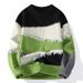 Men's Retro Knit Sweater – Thick Winter Pullover, Warm & Stylish (Light Gray/Chinese Red/Fruit Green/Yellow, M-4XL)_viptrois.com
