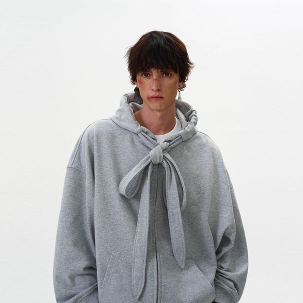 Men's Clothing Retro Strap Design Hooded Sweatshirt Loose Casual Cleanfit Hoodie Cardigan Jacket Top_viptrois.com