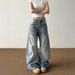 Men’s Clothing Large Size Retro Washed Straight Jeans Summer Thin Versatile Meat Covering Loose High Waist Wide Leg Pants Trousers_viptrois.com