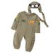 Kids'clothing Long sleeve jumpsuit with hat Army green baby pilot Ha clothes for children autumn_viptrois.com