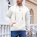 Men's Heavyweight Jacquard Hoodie – Button-Down Long Sleeve Sweatshirt For Autumn & Winter_viptrois.com