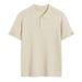 Minimalist Textured Polo Knit Shirt (Breathable Viscose Blend, Relaxed Fit, Antimicrobial, Ribbed Hem, Old Money Aesthetic, Unisex Summer Essential)_viptrois.com