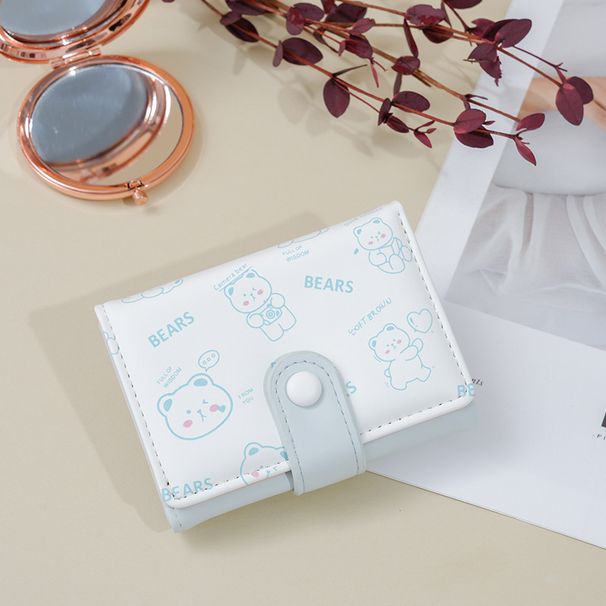 Wallet Card Cases Ladies Wallet Korean Version Girls Wallet Short Cartoon Cute Multi Card Student Coin Purse Wallet_viptrois.com