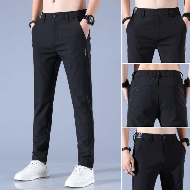 Men's Clothing Shirts And Clothing Ice Silk Pants Men's Summer New Business Fashion Version Large Size Thin Elastic Casual Trousers_viptrois.com