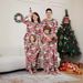 Christmas Santa Claus candy cane striped Christmas family suit printed homewear sleep_viptrois.com