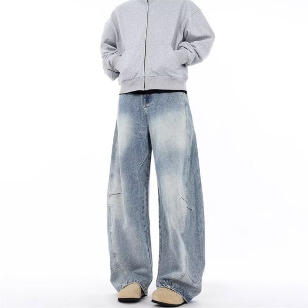 American Vintage Scimitar Jeans Summer 2025 New Patchwork Design Banana Scythe Pants Unisex Trend_viptrois.com