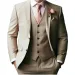 men's Suit With Peak Lapel For Wedding 3 Pieces Blazer Vest And Pants Set Single Breasted Pointed Collar Full Men's Suit_viptrois.com
