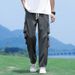 Men's Clothing Spring And Summer Overalls Trendy Brand Wide Leg Casual Trousers Spring Men's Straight Loose Trousers Men's_viptrois.com