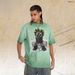 Street Portrait Print Reverse Wash Distressed Frayed Edge Men's T-shirt Trendy Brand T-shirt_viptrois.com