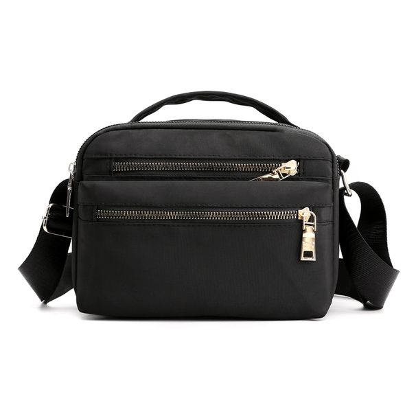 Multi-layer one-shoulder shoulder shoulder shoulder bag women's casual waterproof nylon shoulder bag cross-over small square bag_viptrois.com