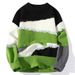 New Product Fashion Knitwear Pullovers Youth/Men Acrylic Round Collar Splicing Jacquard Long Sleeve Straight Type Thick Sweater_viptrois.com