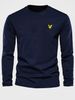 Men's Spring And Autumn Cotton Loose And Comfortable Versatile Eagle Pattern Printed Round Neck Long Sleeve T-shirt Top_viptrois.com
