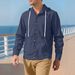 2026 Spring/Summer Men's Solid Color Linen Long-Sleeved Hooded Pullover Buttoned Casual Shirt With Drawstrings_viptrois.com