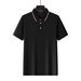 Mens Solid Color Slim Polo Tees Striped Neck Short Sleeve Business Casual Golf Shirts_viptrois.com
