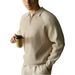 Autumn And Winter New Knitted Sweater Men's Polo Shirt Lapel Raglan Half Zipper Light Luxury Business_viptrois.com