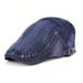 Spring Autumn Washed Denim Forward Large Head Circumference Face-Slimming Beret Japanese And Korean Versatile Newsboy_viptrois.com