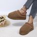 Lamb wool snow boots autumn and winter new thick bottom muffin wrap head to wear warm non-slip fur one_viptrois.com