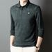 Nordmann New Men's Polo With Turn-down Collar, Long Sleeve T-shirt, Autumn Business Casual Fashion Versatile Base Shirt_viptrois.com
