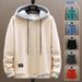Men's Hooded Sweatshirt With Fake Two-Piece Design, Loose Fit, Casual Streetwear For Teens And Young Adults_viptrois.com