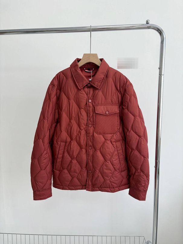 Men's Lightweight Down Jacket With Shirt Collar, 90% White Duck Down, Slim Fit Casual Coat For Autumn & Winter_viptrois.com