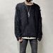 Men's Distressed Fringe Cable Knit Sweater - Oversized Loose Fit High Street Casual Pullover For Winter_viptrois.com
