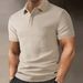 Men's Classic Jacquard Polo Shirt – Breathable Short-Sleeve Top With Moisture-Wicking Fabric, Slim Fit For Business & Casual Wear_viptrois.com