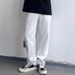 Summer Trendy High Street Vibe Style White Ripped Jeans Men's American Loose Straight Leg Casual Versatile Long Pants_viptrois.com