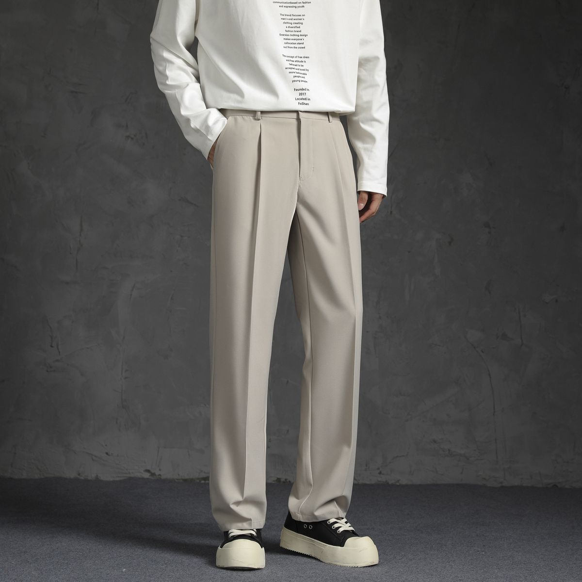 Men's Straight Leg Trousers Professional Formal Suit Casual High End Style Spring Summer Autumn New_viptrois.com