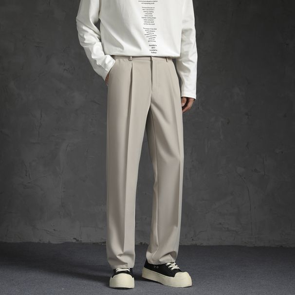 Men's Straight Leg Trousers Professional Formal Suit Casual High End Style Spring Summer Autumn New_viptrois.com