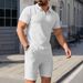 Men's Summer Short Sleeve Polo Shirt & Shorts Set - Breathable Casual Sports Outfit For Gym, Travel & Daily Wear_viptrois.com