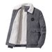 Men's Loose, Fleece And Thickened Casual Lapel Corduroy And Lambskin Jacket For Autumn And Winter_viptrois.com
