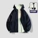 Men's Reversible Zip-Up Jacket – Lightweight Hooded Coat For Spring & Fall (Double-Sided Wear, Stand Collar, Loose Fit)_viptrois.com