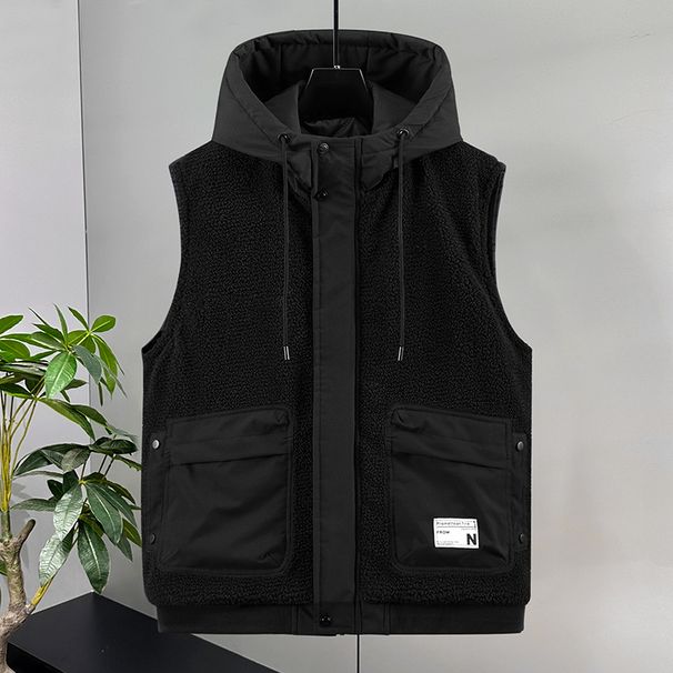 The 2025 New Style Of Granular Down, Down And Cotton Waistcoat For Men's Trendy Student School Uniform Is Worn Over A Pocket Waistcoat_viptrois.com