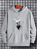 Men's Autumn And Winter Casual And Fashionable Loose Hooded Sweatshirt, Deer Print Warm Long Sleeved Pullover Sweater_viptrois.com