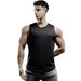 Summer New Men's Sports, Leisure, Running, Fitness Training Solid Color Elastic Quick Drying Round Hem Sleeveless Tank_viptrois.com