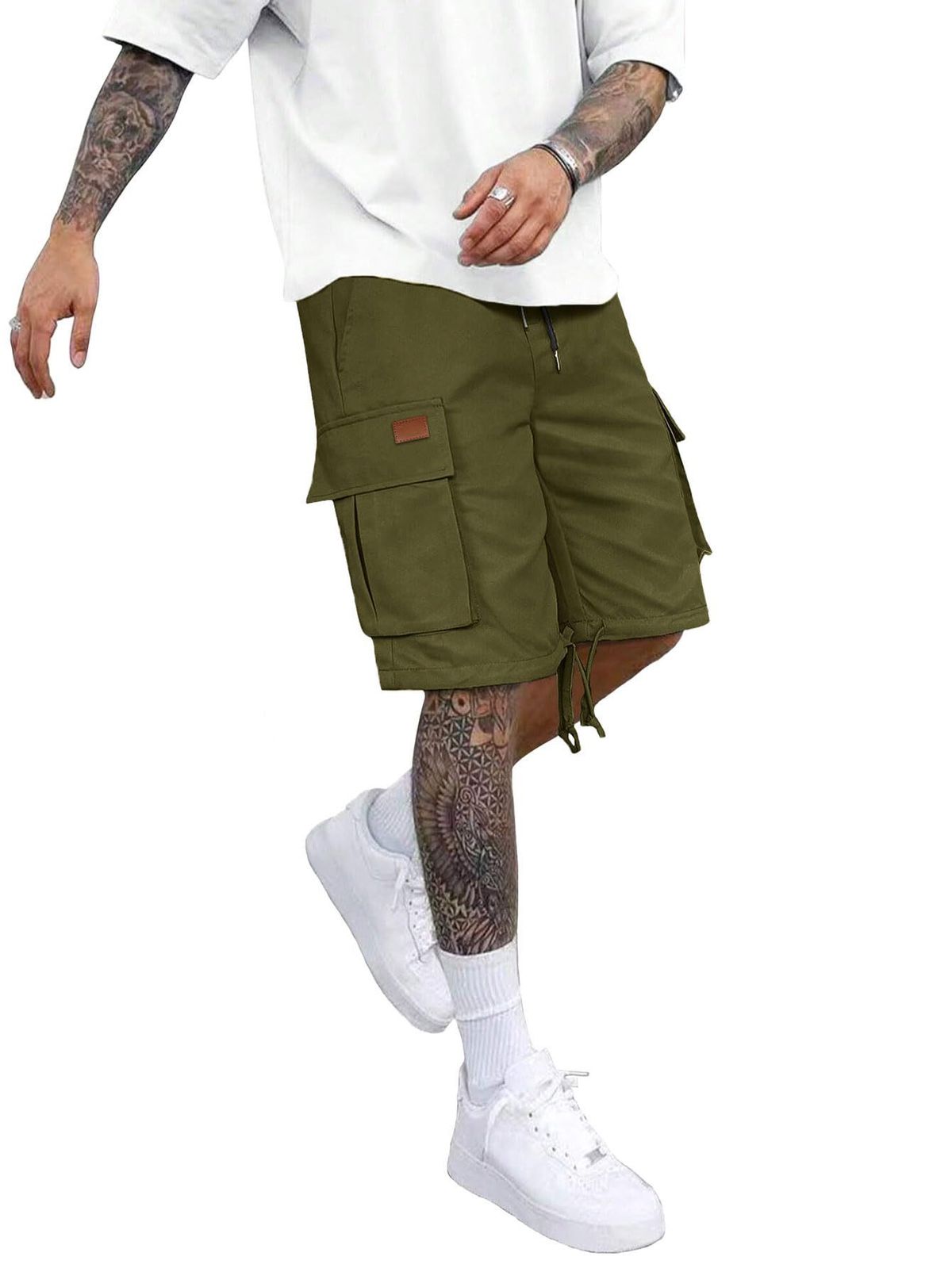 Men's Clothing Men's Cargo Shorts Elastic Waist Loose Cotton Casual Outdoor Lightweight Work Shorts With Multi_viptrois.com