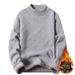 Men's Thickened Semi-turtleneck Plush Sweater Medium Neck Knitted Sweater Men's Bottom Shirt_viptrois.com