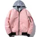 2024 Winter Men's Women's Bomber Pilot Jacket: Solid Color Baseball Hooded Windbreaker_viptrois.com