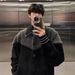 2026 American Retro Splicing Contrasting Color Knitted Cardigan Jacket Men's Autumn And Winter Trend Versatile Casual Loose Lapel Sweater_viptrois.com