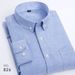 Men's Oxford Striped Long Sleeve Shirt - Korean Style Slim Fit Casual Button Down Shirt For Men (38-44 Sizes, Multiple Colors & Patterns Available)_viptrois.com