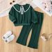 Kid's Clothing 2025 Autumn New Style Little Girl Casual Two Piece Suit Female Baby Fashionable Bell Bottom Pants_viptrois.com