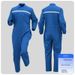 Men's Durable Work Coverall - Flame Resistant, Breathable Polyester Jumpsuit For Welding, Shipyard & Industrial Use (Dark Blue, Orange, Bright Blue)_viptrois.com