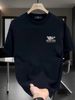 【DORAE】2026 Warm T-shirt (Organic Cotton) Black (Soft "MOUNTAINS Outdoor" Print & Minimalist Accent) – Cozy Minimalist Style For Lounging At Home_viptrois.com