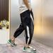 Men's Summer Striped Jogger Pants Lightweight Breathable Slim Fit with Adjustable Drawstring Streetwear Style with Contrast Panels_viptrois.com